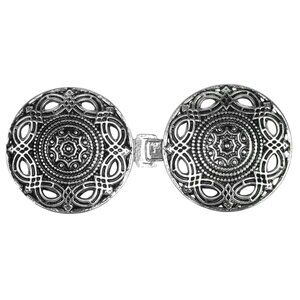 Cloak Hook Clasp Fasteners NEW Vintage Medallion , Silvertone